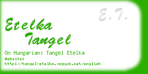 etelka tangel business card